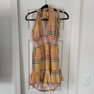 Aerie Multicolor Plaid Halter Top